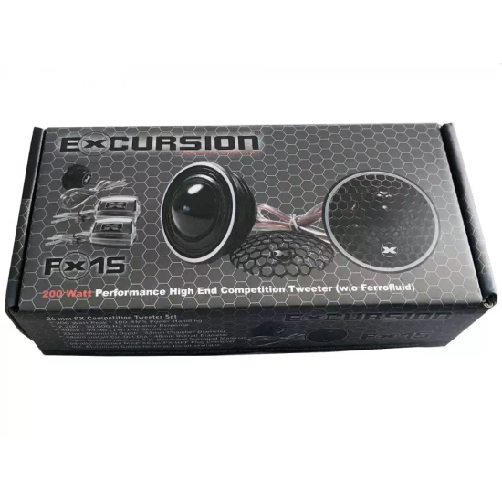 Excursion PX-6.3C  3-drożny zestaw głośnikowy SQ: 2 tweetery 26mm, 2 midrange 80mm, 2 woofery 165mm, 4 zwrotnice - 2ohm, 120/300W, 88dB, 100-30000Hz,